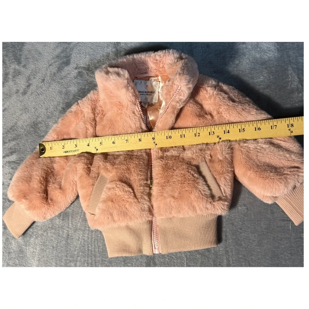 Urban Republic Girls Pink Faux Fur Bomber Jacket 18 Months New With Tags NWT